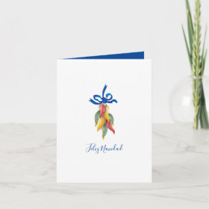 Watercolor Feliz Navidad Christmas Holiday Card