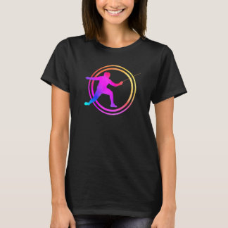 Watercolor Fencing Colourful Fencer T-Shirt