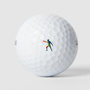 watercolor fencing golf balls