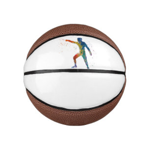 watercolor fencing mini basketball