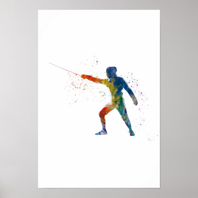 watercolor fencing poster (Front)