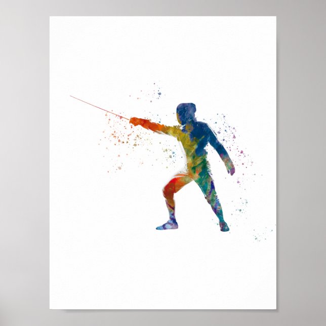 watercolor fencing poster (Front)
