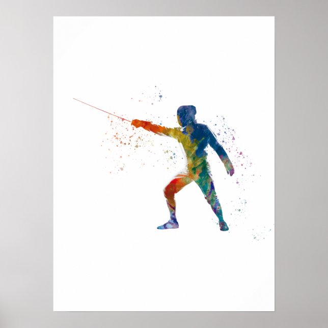 watercolor fencing poster (Front)