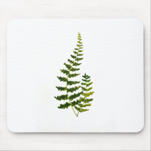 Watercolor Fern Botanical Greenery Rustic Elegant Mouse Mat