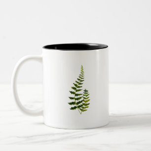 Watercolor Fern Botanical Greenery Rustic Elegant Two-Tone Coffee Mug