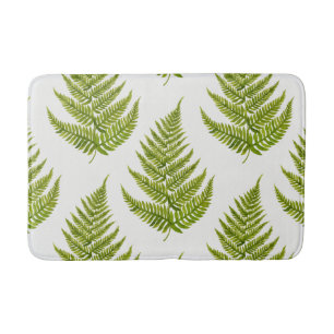 Watercolor fern pattern bath mat