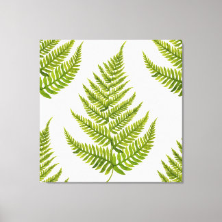 Watercolor Fern Pattern Canvas Print