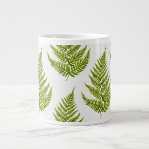 Watercolor Fern Pattern Large Coffee Mug