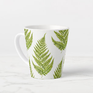 Watercolor Fern Pattern Latte Mug