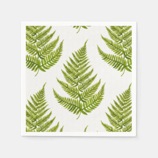 Watercolor fern pattern napkin