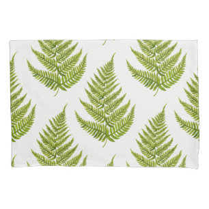 Watercolor fern pattern pillowcase