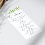 Watercolor fern. Woodland botanical script wedding Programme<br><div class="desc">Botanical script program with watercolor green fern for summer woodland wedding. Please contact me if you need additional items.</div>