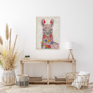 Watercolor Festival Llama Poster