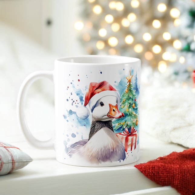 Watercolor Festive Goose Christmas Mug (Creator Uploaded)