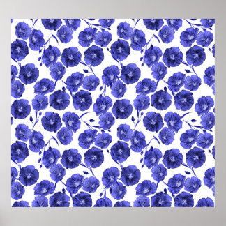 Watercolor Field Flowers: Botanical Wallpaper Poster