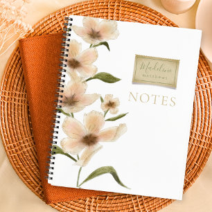 Watercolor Field Wildflowers Vintage Stamp Notes Notebook