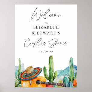 Watercolor Fiesta Couples Shower Welcome Sign