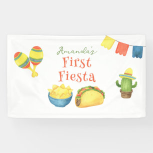 Watercolor Fiesta First Birthday Banner