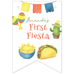 Watercolor Fiesta First Birthday Bunting