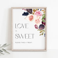 Watercolor Figs and Berry Floral Love is Sweet