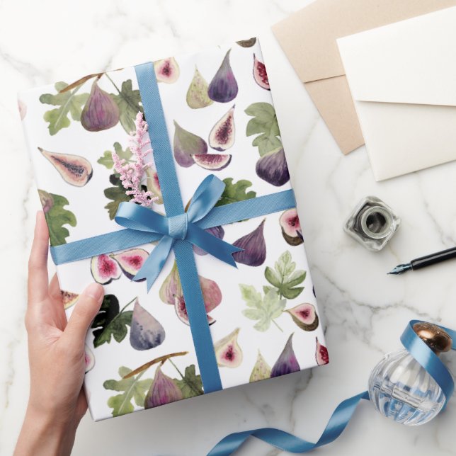 Watercolor Figs Gift Wrap Roll (Gifting)