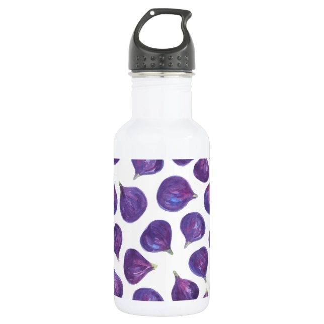 Watercolor figs pattern 532 ml water bottle (Front)