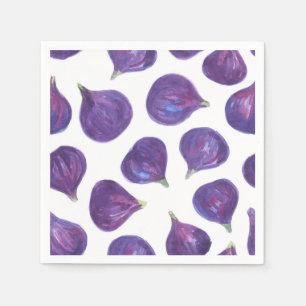 Watercolor figs pattern napkin
