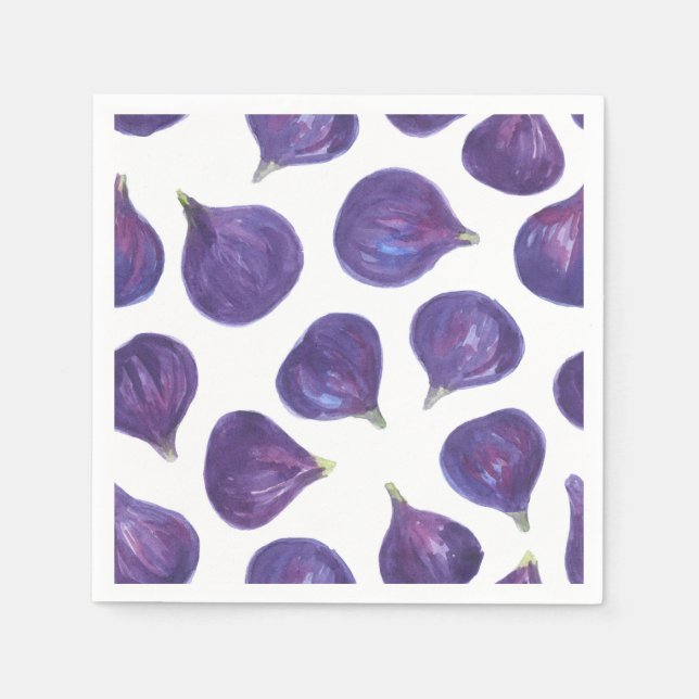 Watercolor figs pattern napkin (Front)