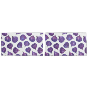 Watercolor figs pattern pillowcase
