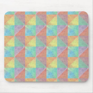 Watercolor Filled Triangle Geometric Pattern Mouse Mat