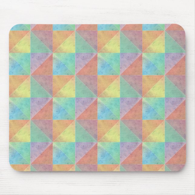 Watercolor Filled Triangle Geometric Pattern Mouse Mat (Front)