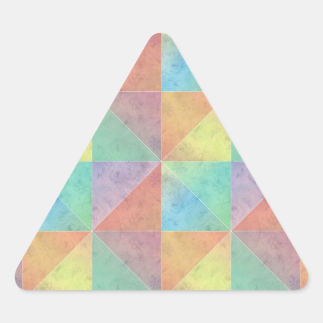 Watercolor Filled Triangle Geometric Pattern Sticker (Front)