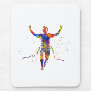 Watercolor finish line runner mouse mat