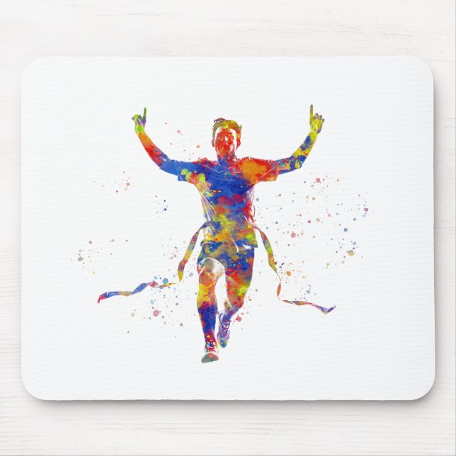 Watercolor finish line runner mouse mat (Front)
