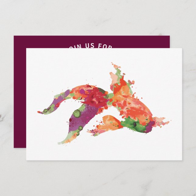 watercolor fish invitation (Front/Back)