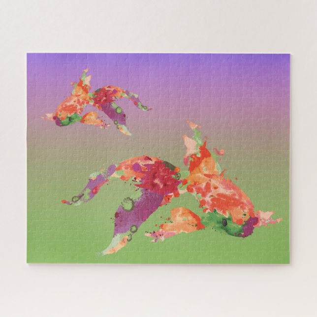 watercolor fish jigsaw puzzle (Horizontal)