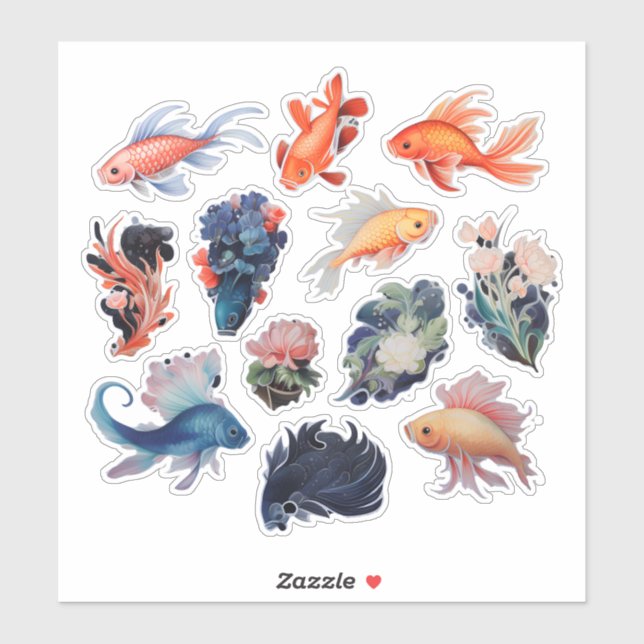 Watercolor Fish Scrapbook Stationery (Sheet)