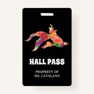 watercolor fish Teacher Hall Pass ID Badge