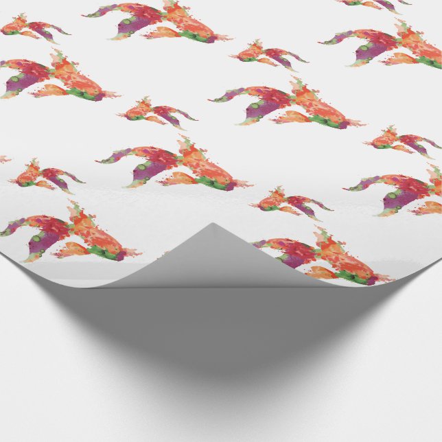 watercolor fish wrapping paper (Corner)