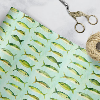 Watercolor Fish Wrapping Paper Sheet
