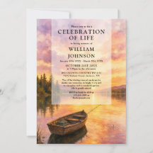 Watercolor Fisherman Celebration of Life Funeral