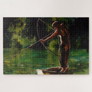 watercolor fisherman jigsaw puzzle