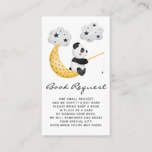 Watercolor Fishing Panda Baby Shower Book Request Enclosure Card
