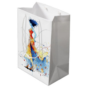 Watercolor Flamenco Dancer – Joy in Motion #2 Medium Gift Bag