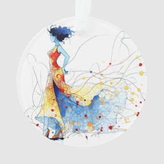 Watercolor Flamenco Dancer – Joy in Motion #2 Ornament