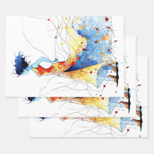Watercolor Flamenco Dancer – Joy in Motion #2 Wrapping Paper Sheet
