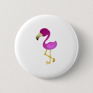 Watercolor Flamingo 6 Cm Round Badge