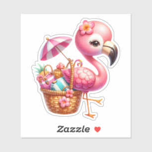 Watercolor Flamingo Cartoon Clipart