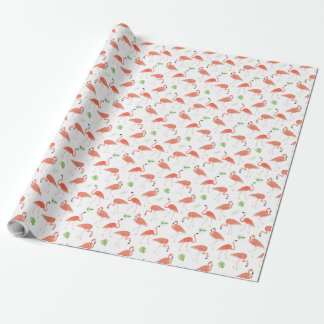 Watercolor Flamingo Custom Linen Wrapping Paper