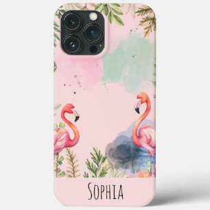 Watercolor Flamingo Cute Personalised  iPhone 13 Pro Max Case